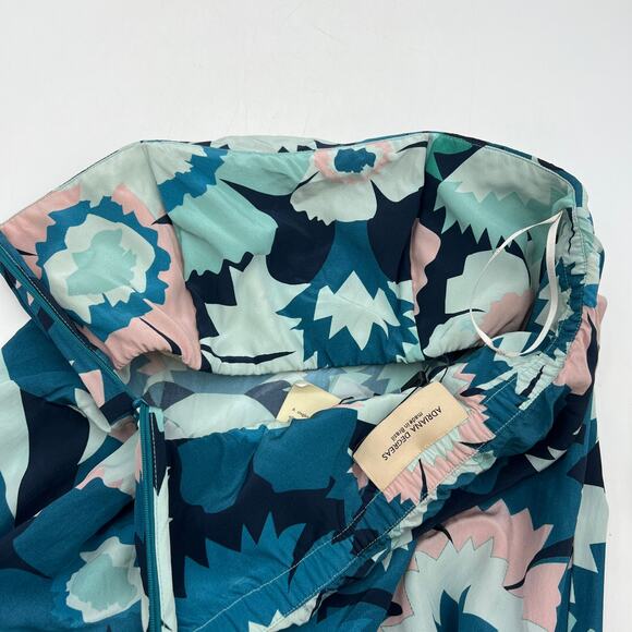 Adriana Degreas Silk Blue Floral Strapless Dress - Picture 4 of 8